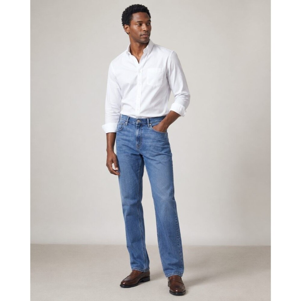 Paige Federal Mens 38 Slim Straight Jeans Light Wash Made in USA Stretch
